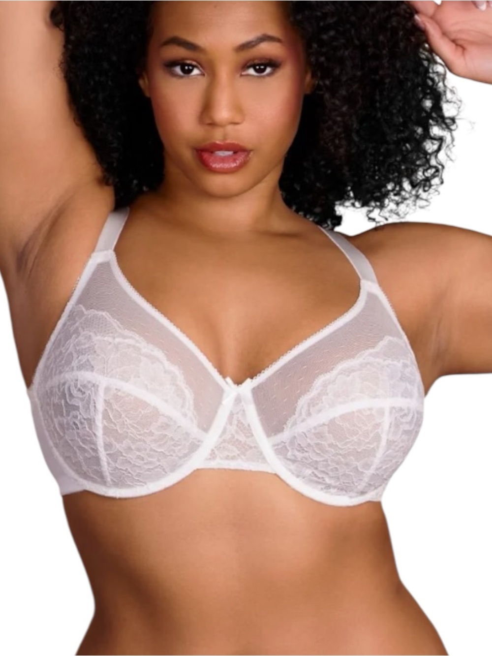 HSIA 46DD Enchante White Lace Underwire Bra